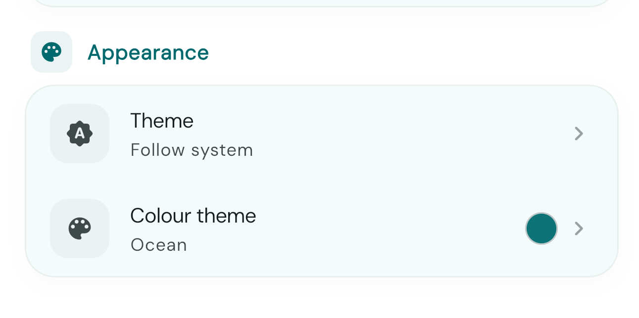 Dashboard and display customisation settings